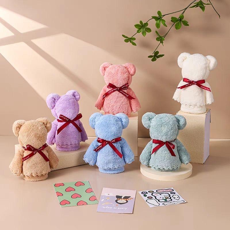 Product Introduction of ผ้าขนหนูรูปหมีน่ารักนี้ใช้เป็นของขวัญสำหรับคู่รักและเพื่อนฝูง ของตกแต่ง หรือใช้ในบ้านเช็ดโต๊ะเก้าอี้ ฯลฯ 2