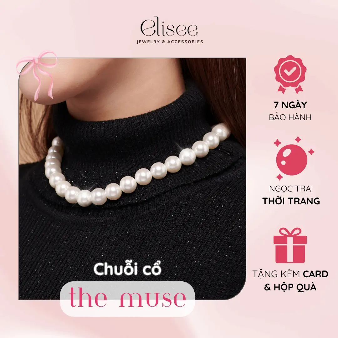 Chuỗi cổ ngọc trai trơn 4 size THE MUSE Elisee