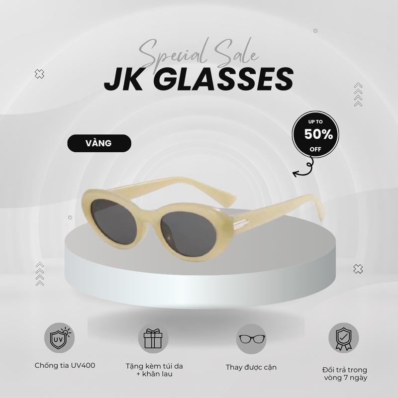 KM07 Kính mát  nam nữ Mắt Mèo thời trang cao cấp gọng chữ nhật JENNIE  GM hót trend, thiết kế bo tròn gọn mặt, lớp chống tia cực tím UV400 Mắt Kính Kính Mắt