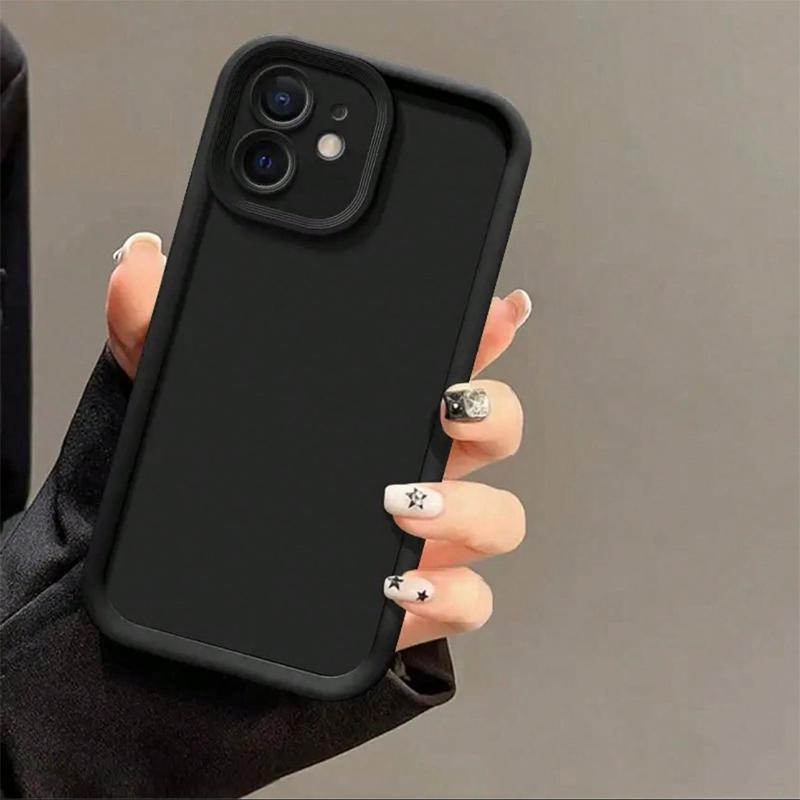 Solid Color Anti-drop Phone Case, 1 Count Phone Protective Cover, Shockproof Phone Cases Compatible with iPhone 11 12 13 14 15 Pro Max, Electronics Accessories 2