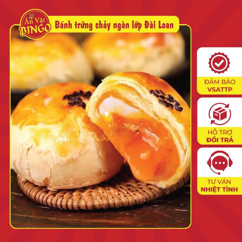 Bánh trứng chảy ngàn lớp Đài Loan, bánh trứng muối tan chảy, thơm ngon, siêu hot - Ăn Vặt BINGO