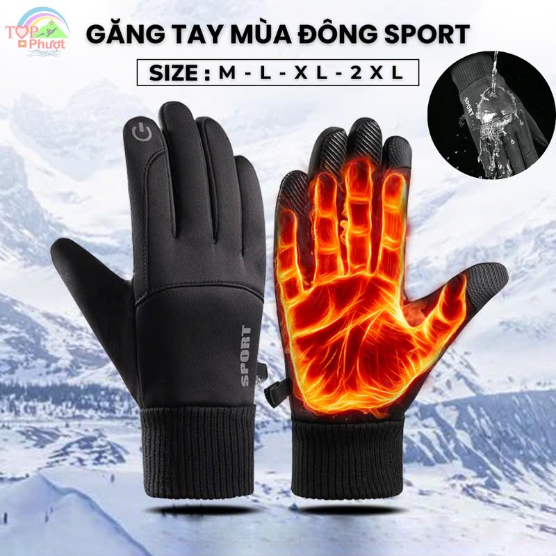 Găng Tay Ấm Áp Mùa Đông Chống Nước Chống Gió Màn Hình Cảm Ứng Đi Xe Đạp, Xe Máy - Găng Tay Sport Lái Xe 4 Size Unisex
