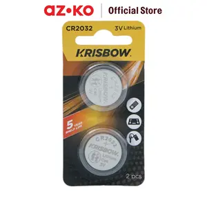 AZKO Krisbow Set 2 Pcs Baterai Lithium Cr2032 Batre Cadangan Batre Battery Bateray Peralatan Elektronik
