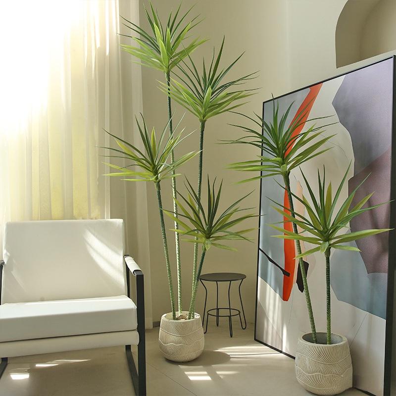 Product Introduction of Artificial tree, artificial agave tree, 5.3FT-160CM high, green flower pot, suitable for home, studio, restaurant landscape decoration 6