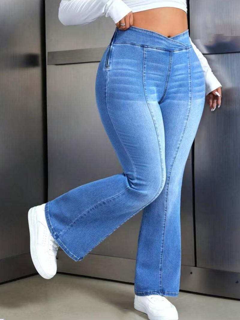 Casual Solid Color High waist Denim Jeans Casual Solid Color High waist Denim Jeans