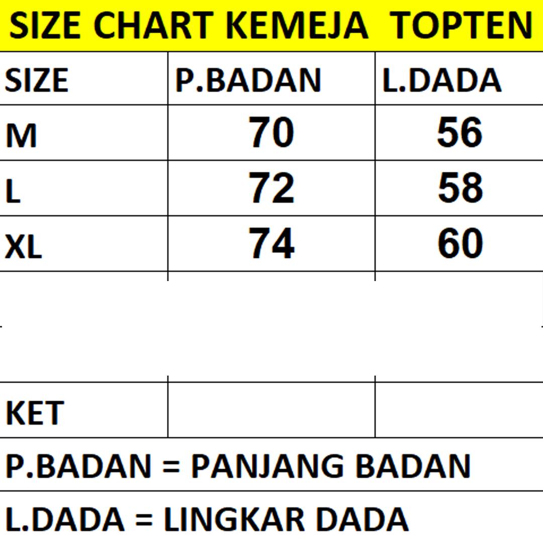 TOPTEN Kemeja Koko Pria Lengan Pendek Bahan Katun Variasi Printing Warna Varian