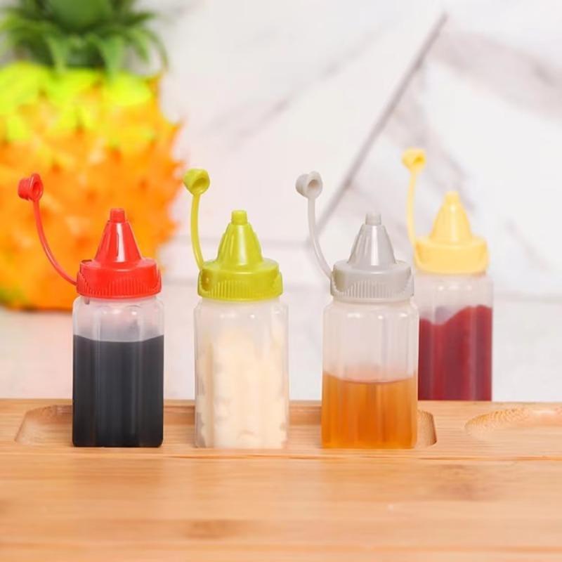 Product Introduction of 4PCS Mini Squeeze Bottles Ketchup Condiment Sauce Bottle Honey Mustard Salad Dressing Sauce Bento Container Kitchen Accessories 16