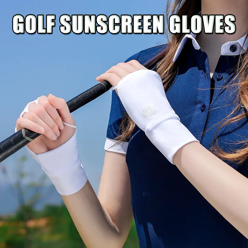 Găng Tay Chống Nắng Golf, Dành Cho Nữ, Thể Thao Ngoài Trời, Găng Tay Hở Ngón, Phần Mỏng, Thoáng Khí, Hút Mồ Hôi, 1 Đôi