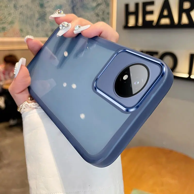 Compatible with Casing Vivo Y02T Y02A Y02 Y02S Soft Clear Cover Protection Camera Transparent Shockproof Phone Case With Lens Film