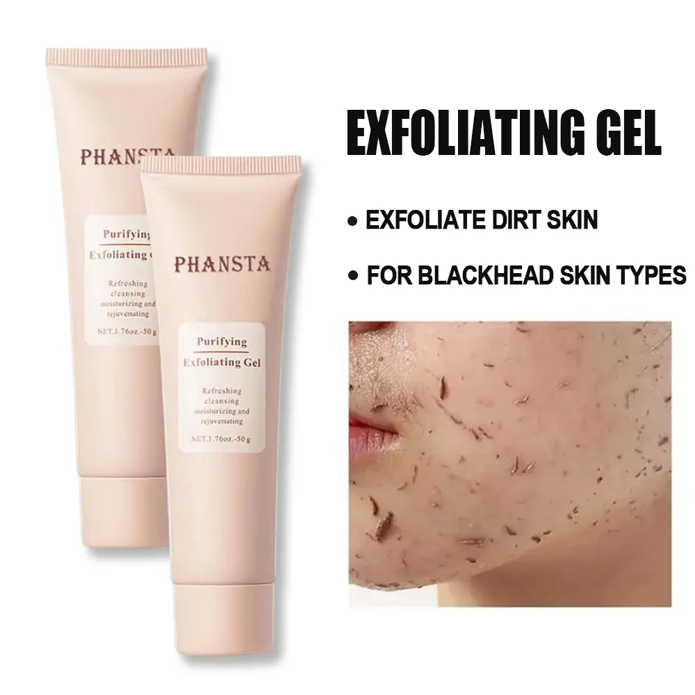 PHANSTA Exfoliating Gel 50g Brighten Skin Tone Cleaning Dirt Facial Body Scrub Moisturizing Hydrating Peeling Gel For All Skin Types