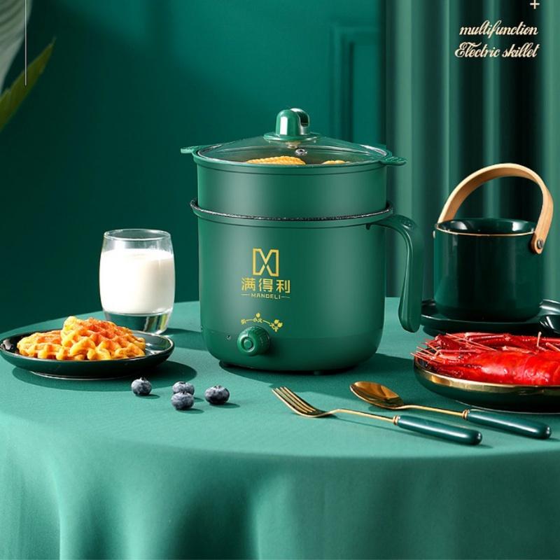 Nồi Lẩu Điện Mini Đa Năng 2 Tầng Đường Kính 18cm, Ca Nấu Mì, Chống Dính Vân Đá,…