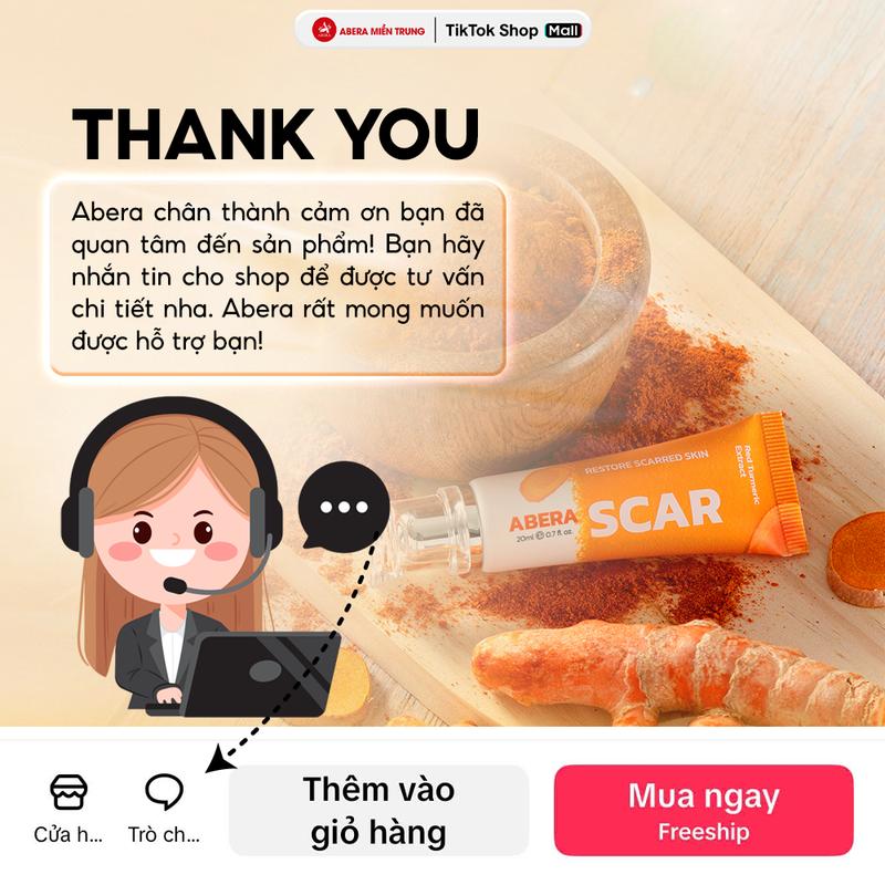 Kem Mờ Sẹo Nghệ Đỏ Abera Scar 20g - Hỗ Trợ Cải Thiện Sẹo Lõm, Rỗ, Thâm Mới Và Lâu Năm 7