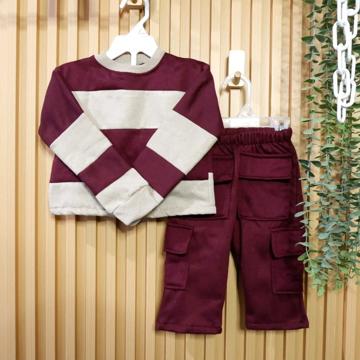 Setelan Sweater Blaster Celana Cargo Anak Unisex Terbaru - Oneset Pakaian Anak Model Crop Tebal