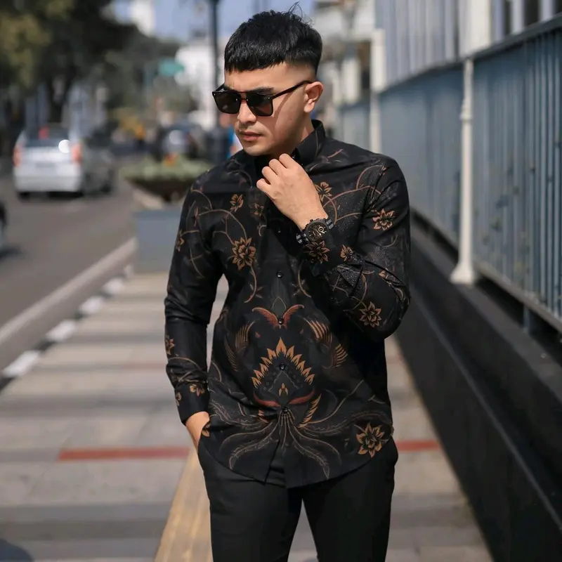 kemeja batik katun  SLIMFIT BUNGA LASEM Ready Panjang Dan Pendek (Pilih Variasi) Ready Size Jumbo 5L LD 130 Max BB 130 Bahan Katun Halus Primisima Berlapis Furing Dan Jahitan Eksklusif 0