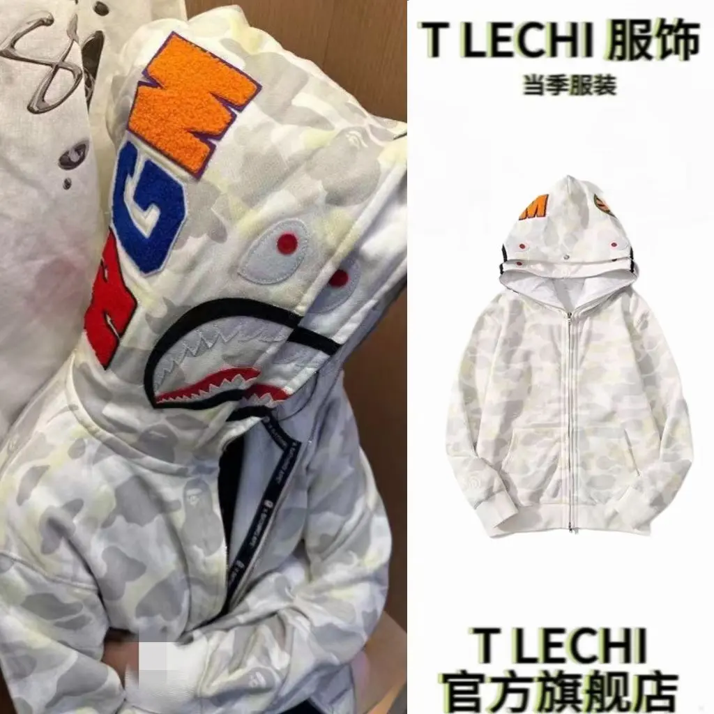 Áo Khoác Halloween, Mũ Trùm Đầu Đôi, Áo Khoác Cá Mập, Phong Cách Cùng Của Người Nổi Tiếng Trên Internet, Hàng Mới Về 2024, Áo Mặc Bên Ngoài Đi Lại Có Mũ Trùm Đầu, Áo Khoác Có Khóa Kéo, Dành Cho Nam