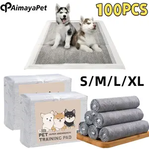 AimayaPet 100PCS Pad Pipis Kucing Anjing Disposable Popok Sekali Pakai Alas Pet Toilet Portable Underpad / Training Pad Kucing Underpad Fiber Carbon