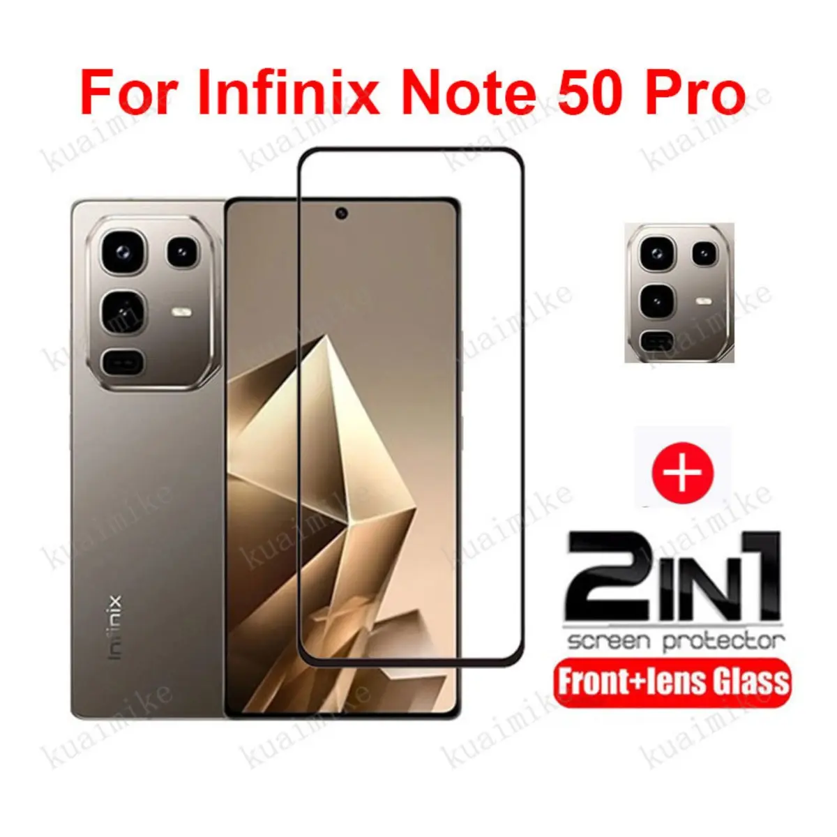 Tempered Glass Compatible for Infinix Note 50 Pro 40s 50 40 Pro+ Zero 40 30 Smart 9 HD 8 Pro Hot 50 Pro+ 2 in 1 Full Cover Camera Lens Glass Screen Protector Glass Film