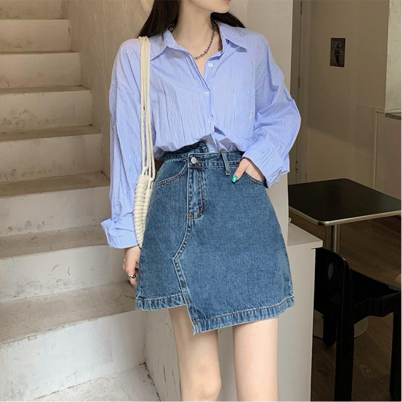 Chân váy jean nữ chữ A, chân váy bò dáng ngắn cạp cao tôn dáng trẻ trung năng động chất liệu jean cao cấp KoKo CVN02