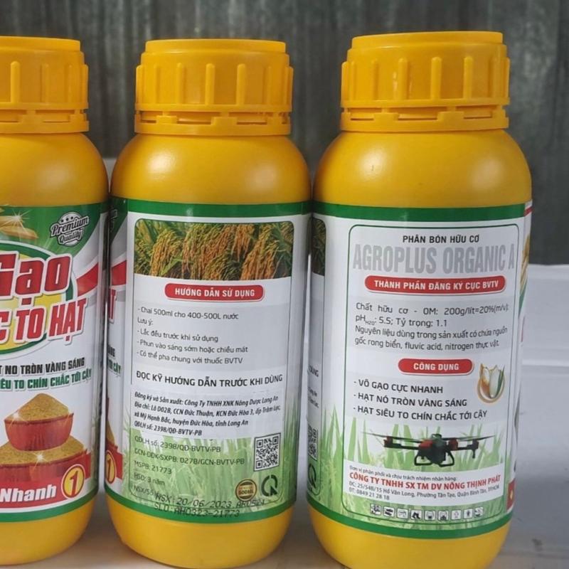Vô gạo chín chắc to hạt ( Argoplus Organic A) phân  bón lp phân bón hữu cơ sử dụng 2 chai/ ha 4