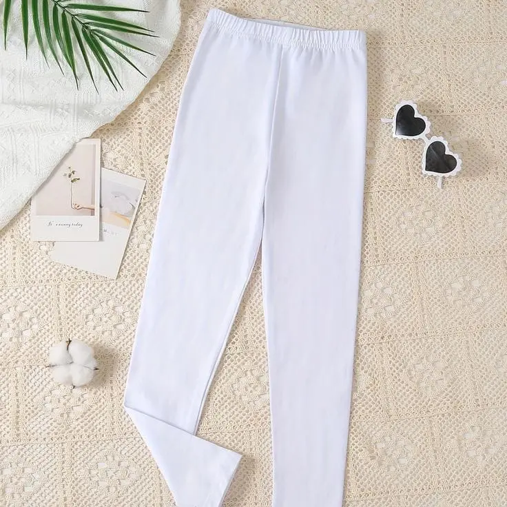Legging putih anak perempuan 5 tahun sampai 15 tahun bahan tebal adem nyaman dipakai / Celana legging panjang putih anak cewek / Leging putih paskibra / Lejing putih tebal 7 tahun 3