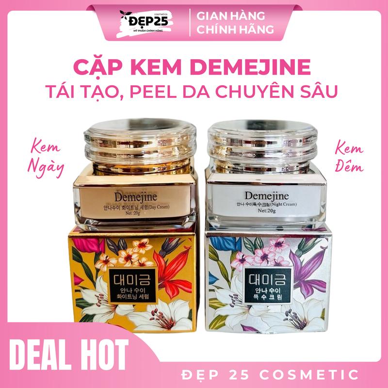 Combo Kem Demejine Hàn Quốc Tái Tạo & Peel Da Cho Da Mụn, Nám, Tàn Nhang - 20g/Hộp