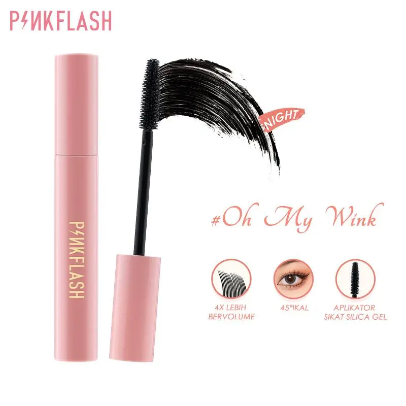 [Official] [BPOM] PINKFLASH OhMyWink Eye Mackup 4X lebih bervolume Maskara Tahan Air Thick Penebal Bulu Mata Pink E08