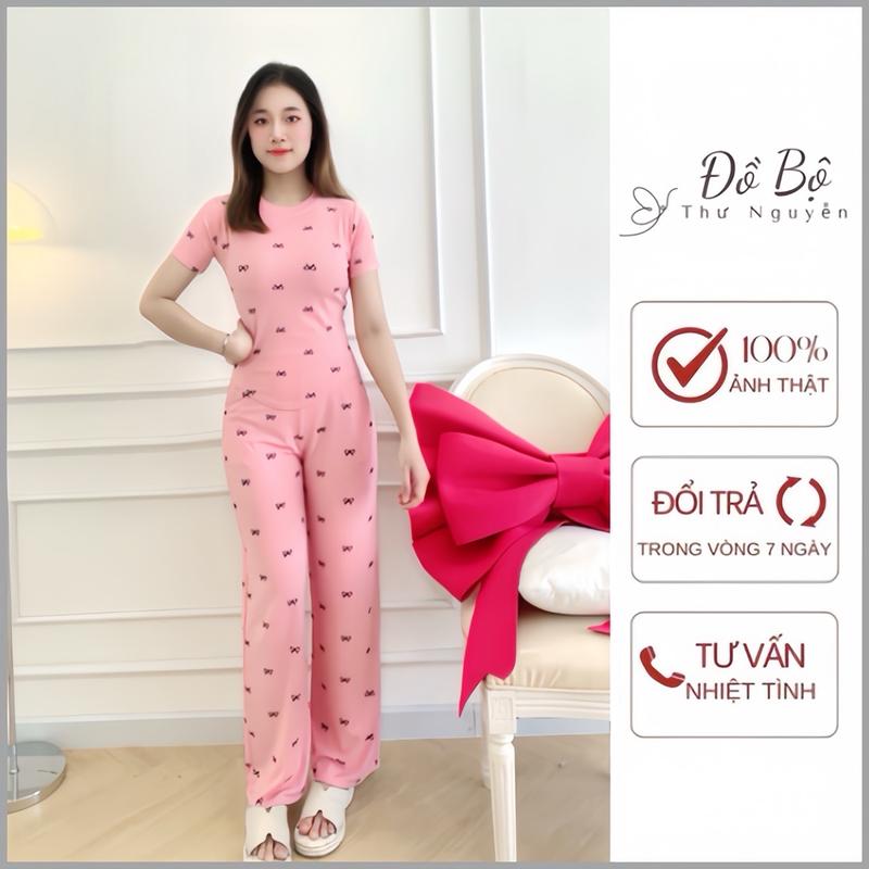 Set Bộ Áo Vạc Bầu  Nơ + Quần Dáng Suông Nữ Women Top Jacket - Chất Thun Tăm Lạnh Cá Tính Ong  Legging Voi 0