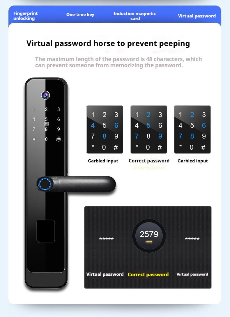 Product Introduction of Fingerprint Lock Home Password Lock Smart Door Lock Anti-theft Door Entry Electronic Lock Smart Fingerprint Lock 16
