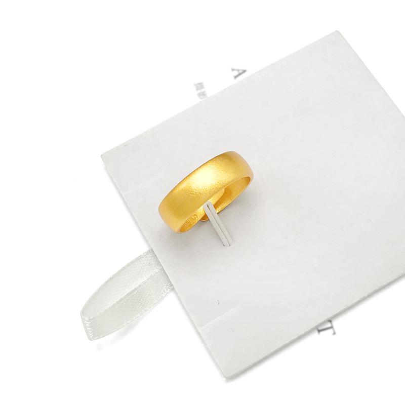 Product Introduction of Vietnam Placer Gold Ring Men's Fufa Fortune Dragon Word Live Mouth Ring Gold Plated Gilded Female Gem Mahjong Couple's Ring 11