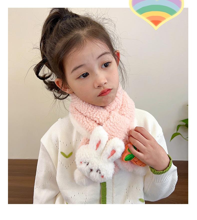 Product Introduction of Children's Scarf Autumn and Winter Baby Girl Cute Cartoon Rabbit Plush Scarf Korean Style Thickened Warm Neck Warmer Parent-Child 10