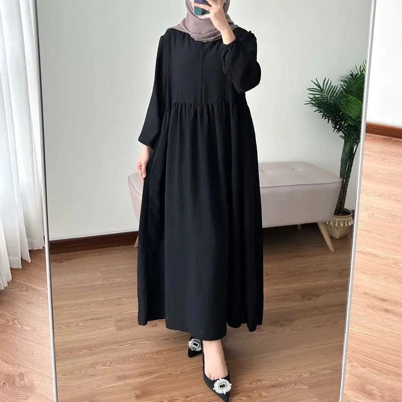 BAVIN MIDI DRESS CRINKLE AIRFLOW POLOS BALENA DRES WANITA MUSLIM CRINCLE PREMIUM 1