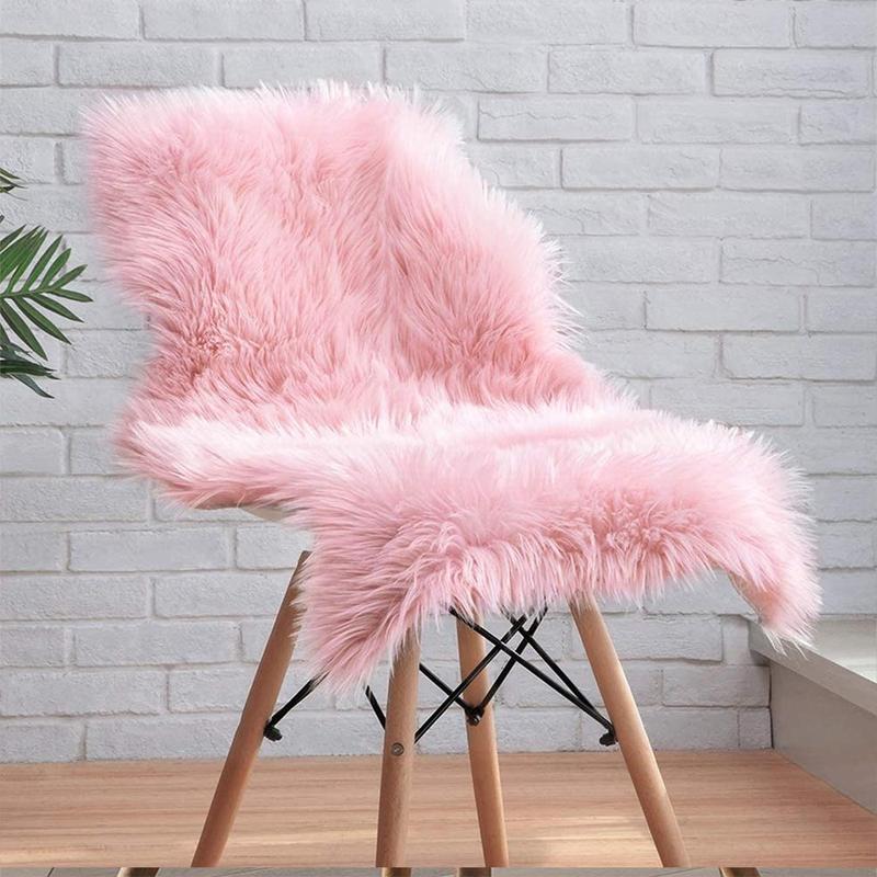 Solid Color Soft Fuzzy Rug, 1 Count Irregular Non-slip Floor Carpet, Faux Fur Cozy & Comfortable Mat For Home Living Room Bedroom Decor 3