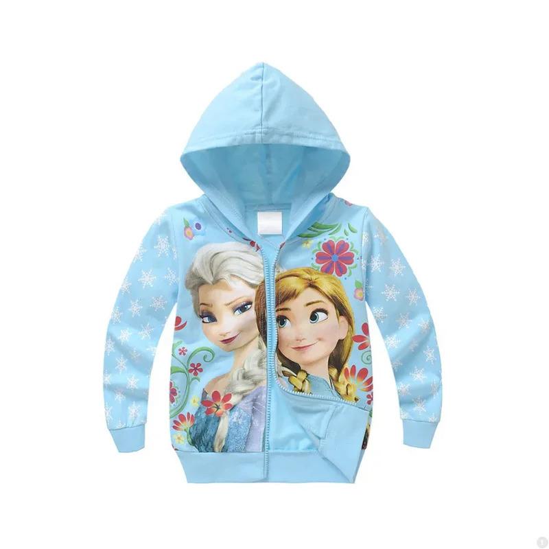 Spring Autumn Kids Girls Cartoon Frozen Elsa Anna Jacket Coats Clothes Children Cotton Hooded Coat Tops Little Girls Clothing 7