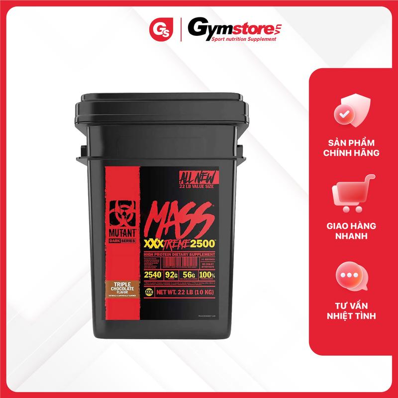 Bột Mass Gainer Mutant Mass XXXTreme 2500, 22 Lbs (10 Kg) - Made In Canada | GYMSTORE