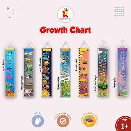 Raja Kidzone Growth Chart / Pengukur Tinggi Badan Anak + Kayu & Tali