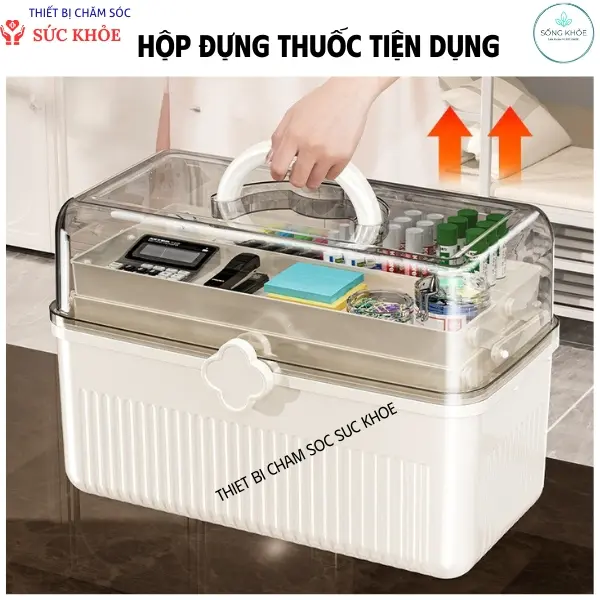 Hộp Đựng Thuốc Gia Đình 3 Tầng Gấp Gọn Tiện Lợi  – Sắp Xếp Thuốc Gọn Gàng, Tiện Lợi Cho Cả Nhà
