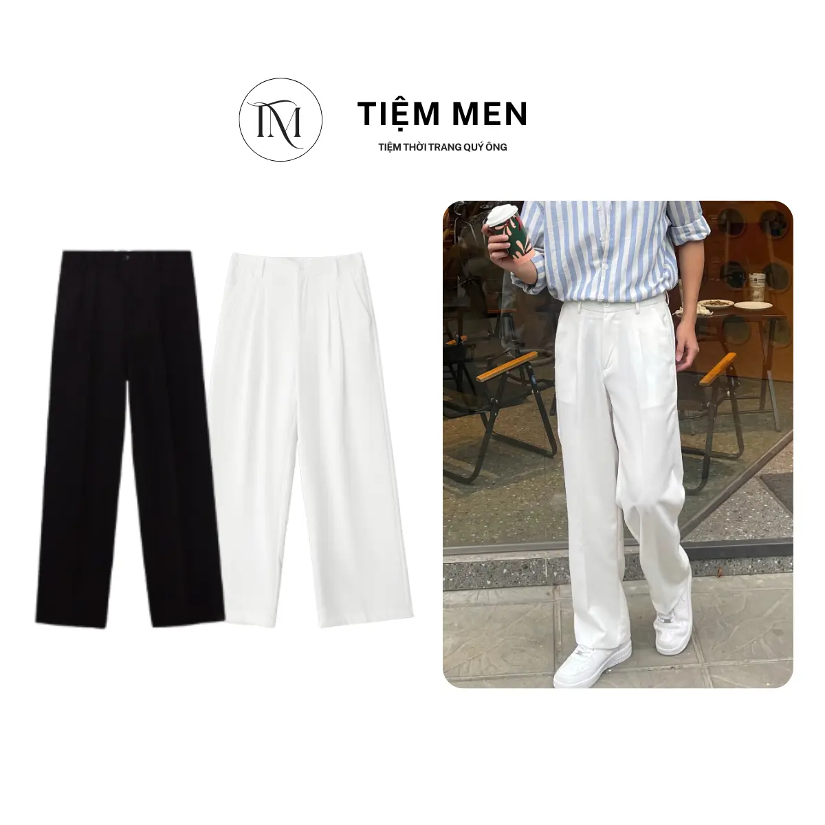 Quần âu nam ống rộng, quần tây phong cách hàn quốc trẻ trung năng động, TIỆM MEN 074