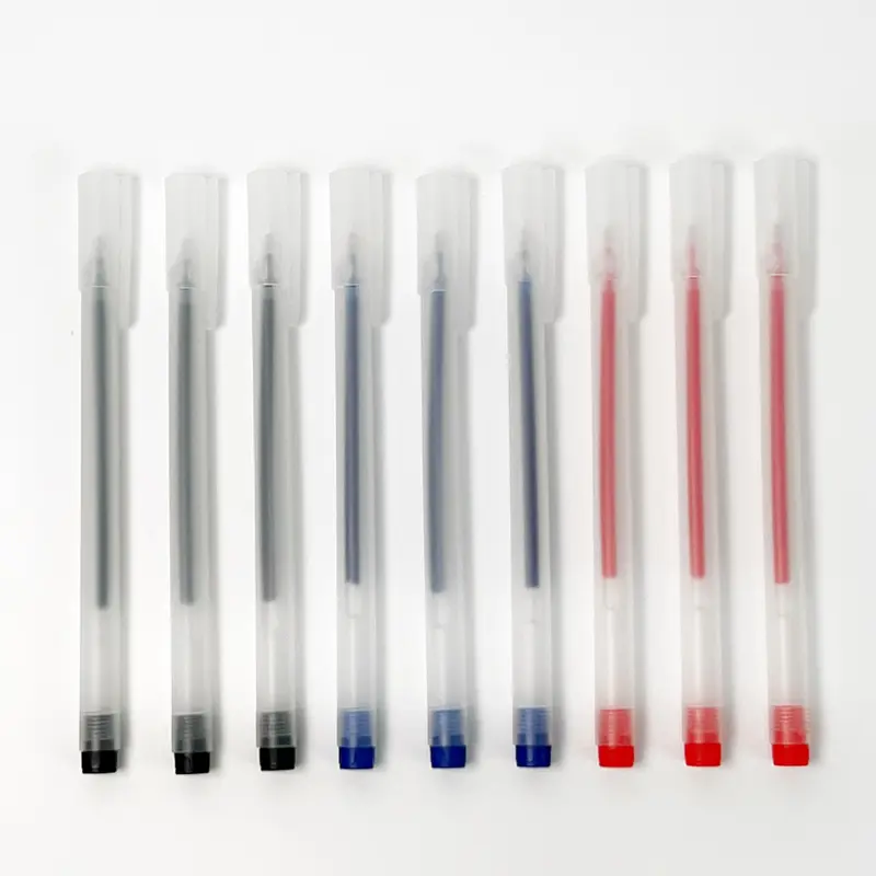 Bút gel nắp cài mực đen xanh đỏ - mực khô nhanh ngòi 0,5mm [chọn đúng phân loại tặng quà] 5