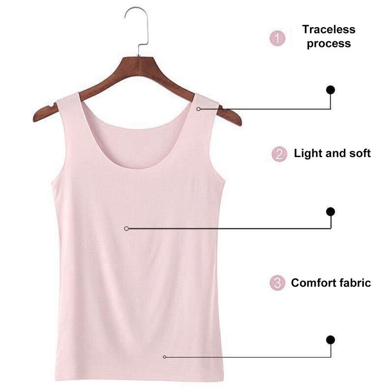 Áo Vest Nữ, Nuietye, Không Đường May, Màu Trơn Cổ Tròn, Không Tay Co Giãn, Mềm Mại Và Thoáng Khí, Thích Hợp Cho Mùa Hè, Áo Hai Dây Mặc Trong, Áo Ba Lỗ, Áo Thể Thao Nữ 5