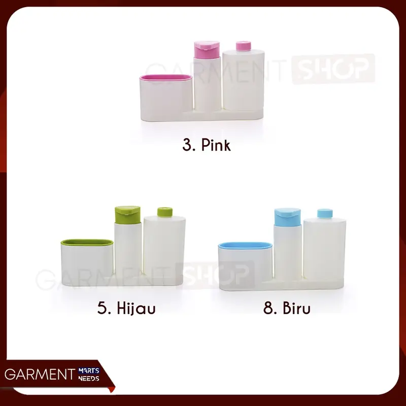 BUSET - Dispenser Sabun Cuci Piring Soap Pump Sponge Set 3 in 1 Praktis 5