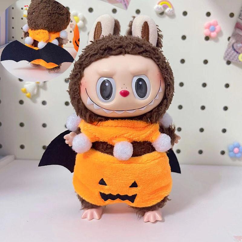 Product Introduction of Quần Áo Bí Ngô Halloween Labubu, TK, Thời Trang, Búp Bê, Quần Áo Bí Ngô Cánh Dơi Kèm Mũ, Phù Hợp Với 17cm Labubu 19