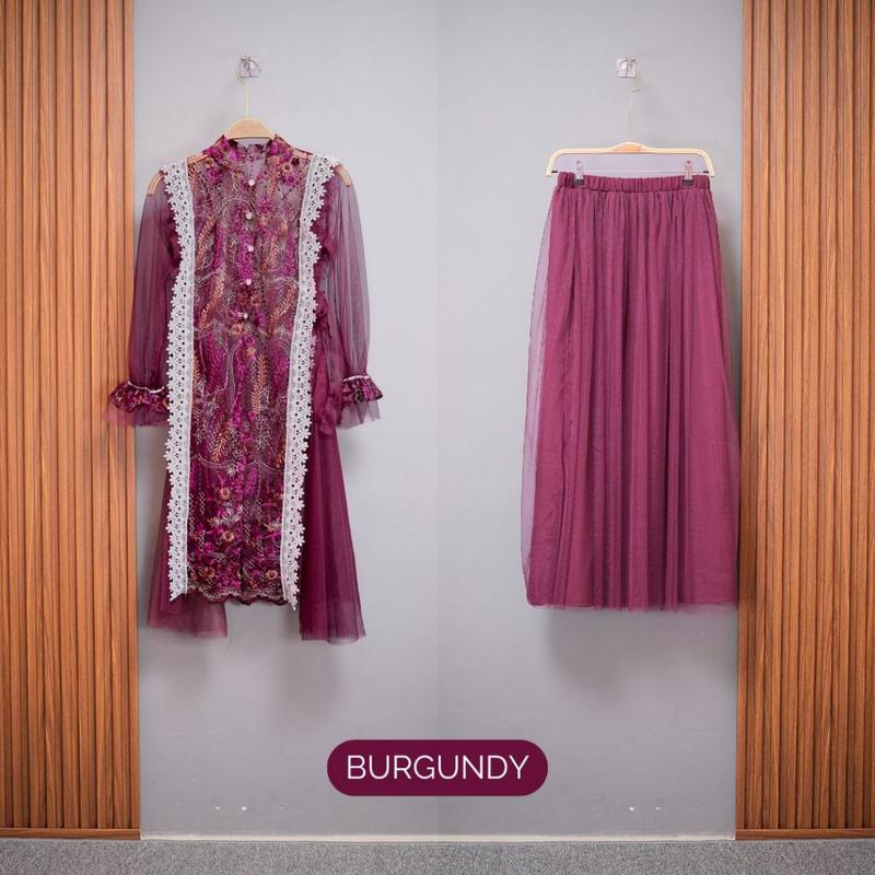 CLOTIVA Maliaa Set Brokat ( Baju + Rok ) Dress Gaun Casual Formal Lebaran Baju Hari Raya Kondangan Premium Quality 4