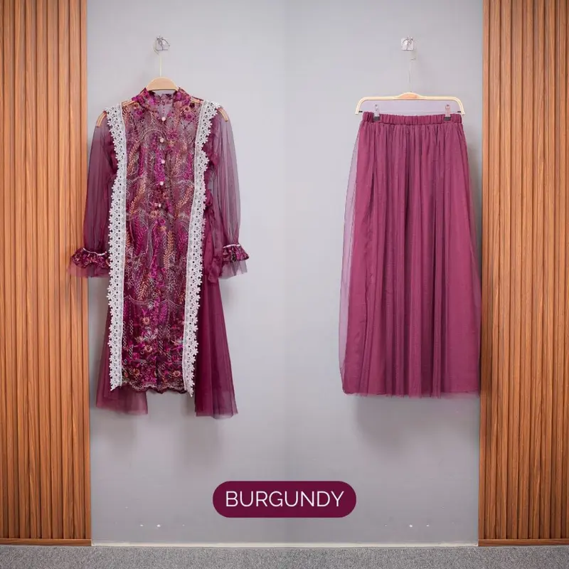CLOTIVA Maliaa Set Brokat ( Baju + Rok ) Dress Gaun Casual Formal Lebaran Baju Hari Raya Kondangan Premium Quality 4