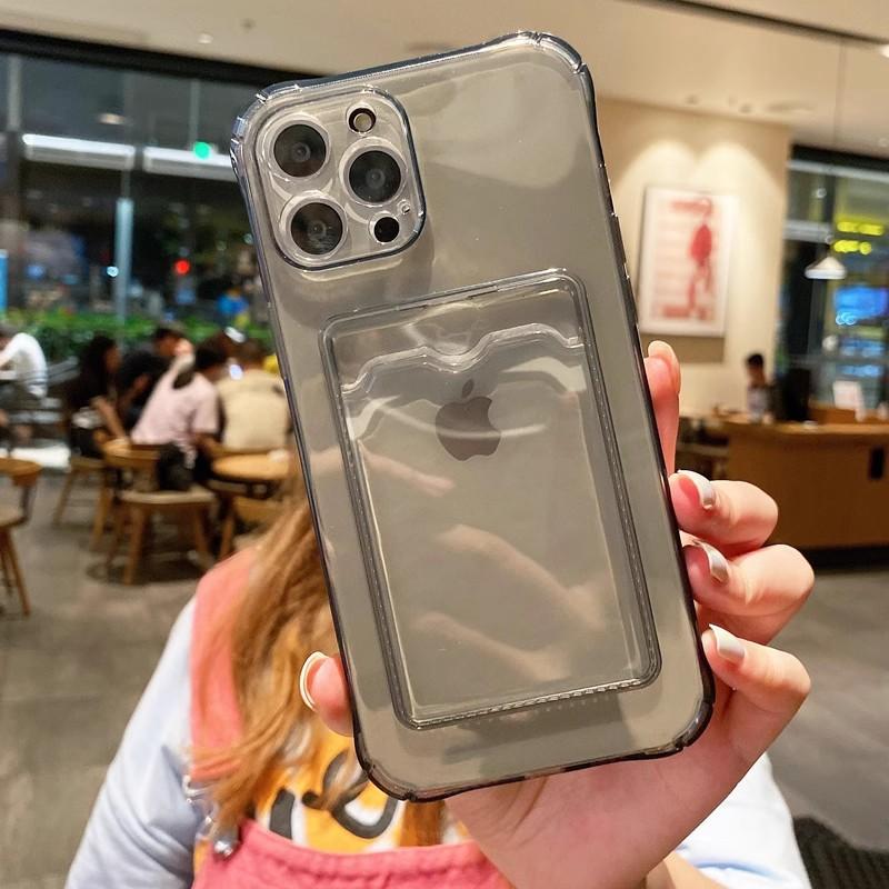 Ốp Điện Thoại Có Ngăn Đựng Thẻ, Chất Liệu TPU, Chống Rơi Bốn Góc, Trong Suốt, Tương Thích Với iPhone 15, 14, 13, 12, Pro Max Plus Và Các Mẫu Khác Nhau, Ốp Điện Thoại Di Động Phụ Kiện 2