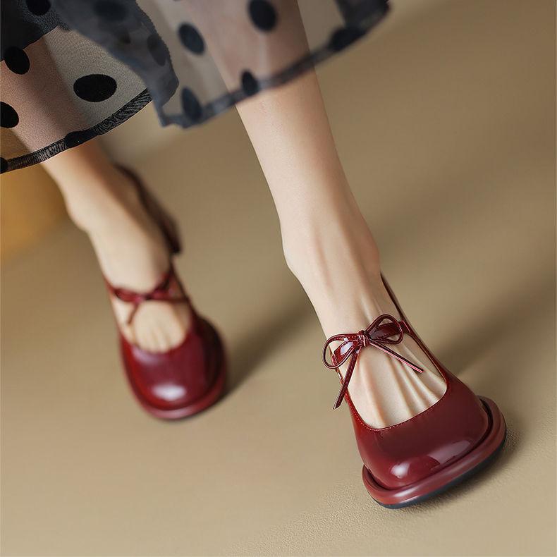 Vintage Mary Jane Flat Shoes, Square Toe Design with Thick Heels, Anti-Slip Design, Available in Multiple Colors, Gift for Girlfriend. 8