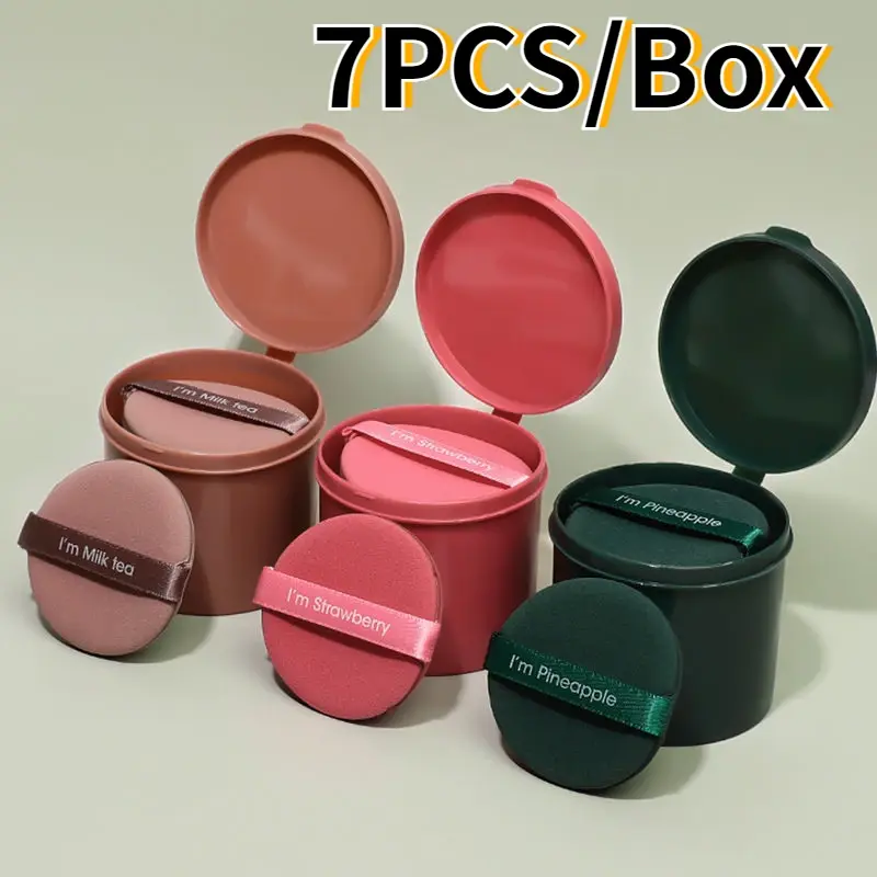 7PCS Strawberry Cosmetic Puff Set Double Side Women Soft Makeup Sponge Beauty Make Up Powder Tools