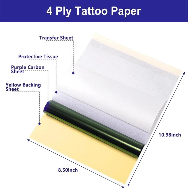 Product Introduction of 10/15/100pcs Tattoo Transfer Paper Transfer Stencil Paper Tattoo Copier 4 Layers A4 Size Tool for Tattooists Tattoo Supplies 17