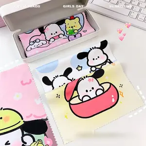Kain Lap Pembersih Kacamata Lucu Bahan Microfiber Halus Kain Lap Kacamata Karakter Lucu Glasses Hitam
