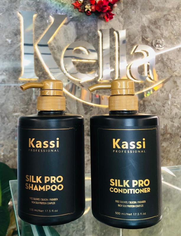 BỘ DẦU GỘI VÀ XẢ PHỤC HỒI TÓC HƯ TỔN KASSI SILK PRO 500MLx2. Gội Đầu