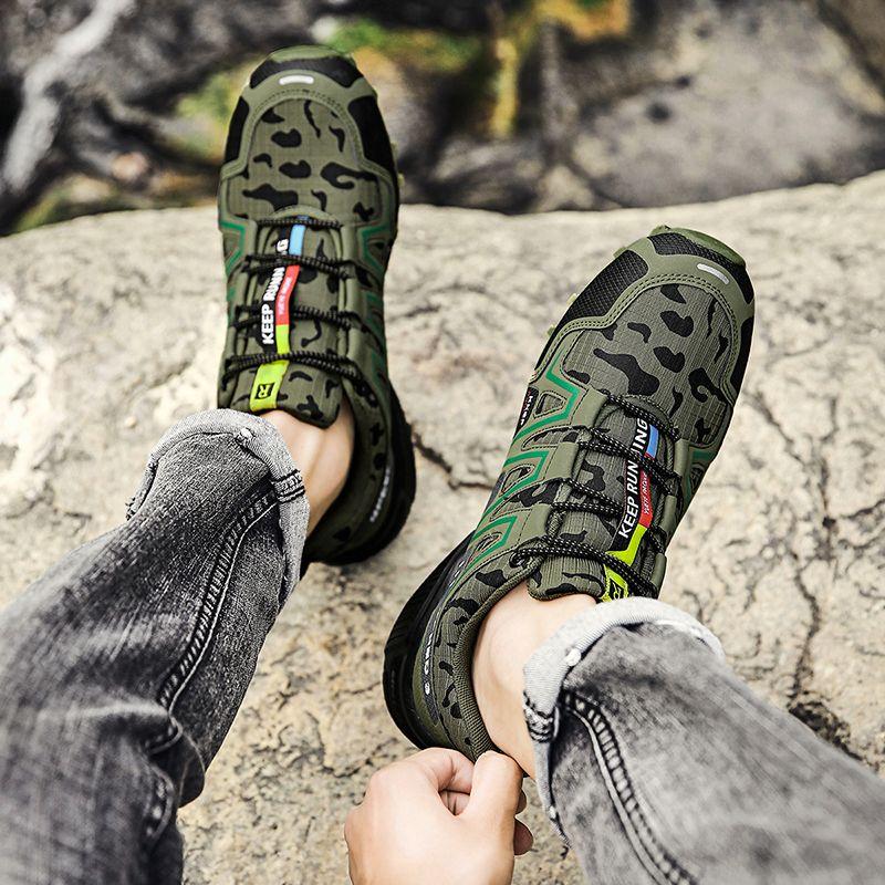 Product Introduction of 2023 Cross-Border Hiking Shoes Men's plus Size Lightweight Casual Mountain Running Shoes Riding plus Size Outdoor Hiking Shoes Non-Slip 16